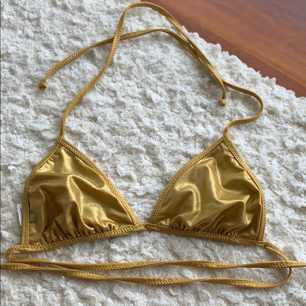 J. Crew gold bikini top size small